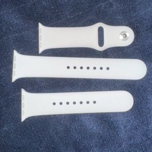 38mm White Silicone Apple Watch Band Set